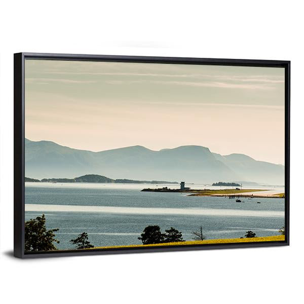 Norway Landscape At Summer Canvas Wall Art-3 Horizontal-Gallery Wrap-25" x 16"-Tiaracle