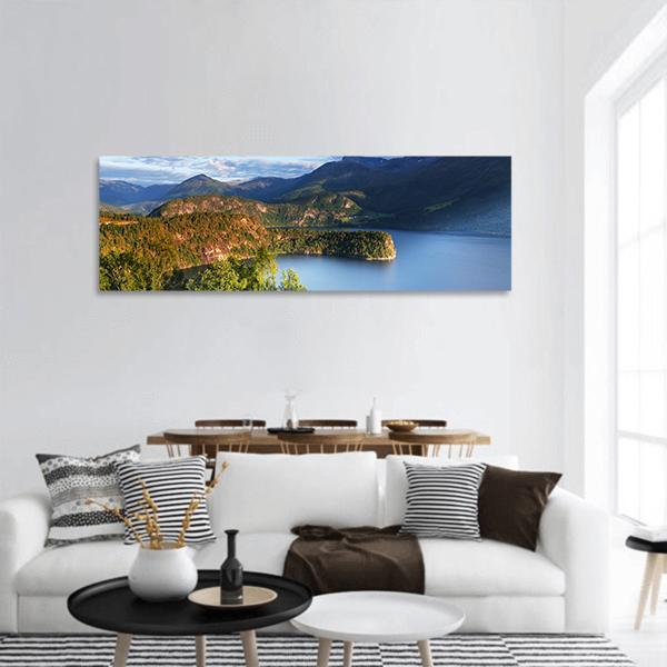 Norway Landscape Panoramic Canvas Wall Art-3 Piece-25" x 08"-Tiaracle