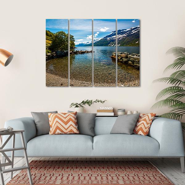 Norway Natural Landscape Canvas Wall Art-4 Horizontal-Gallery Wrap-34" x 24"-Tiaracle