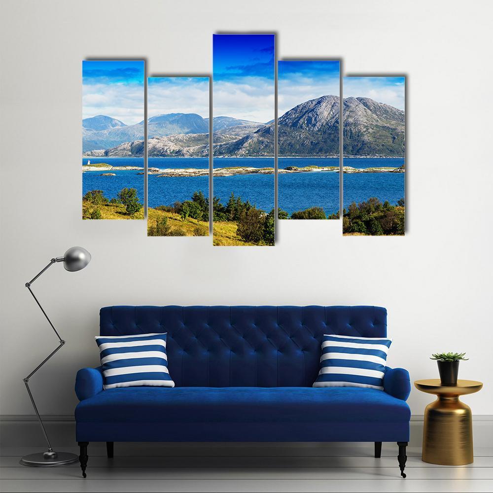 Norway Northern Islands Landscape Canvas Wall Art-5 Pop-Gallery Wrap-47" x 32"-Tiaracle