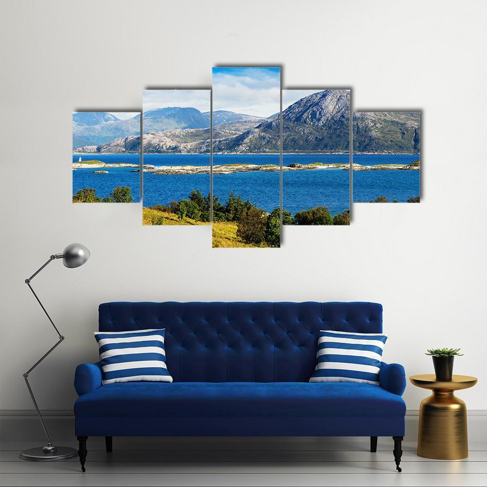 Norway Northern Islands Landscape Canvas Wall Art-5 Star-Gallery Wrap-62" x 32"-Tiaracle