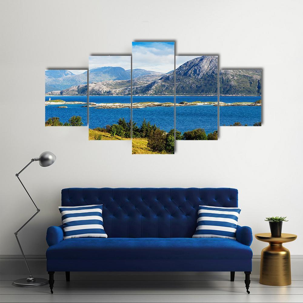 Norway Northern Islands Landscape Canvas Wall Art-4 Pop-Gallery Wrap-50" x 32"-Tiaracle