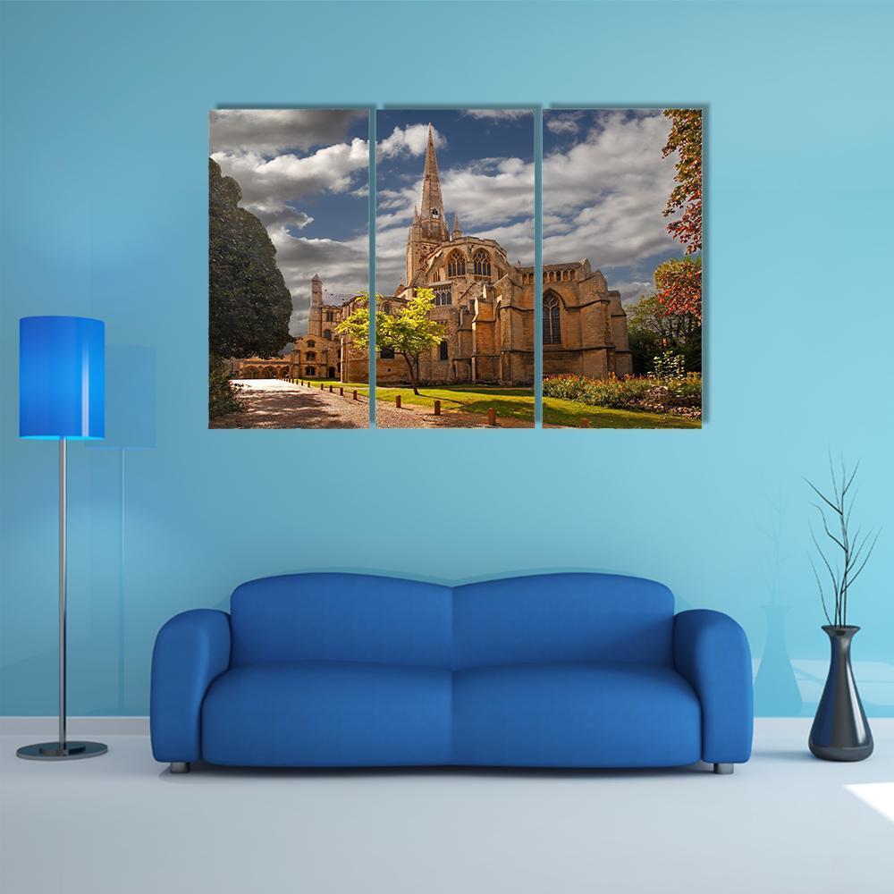 Norwich Cathedral Canvas Wall Art-3 Horizontal-Gallery Wrap-37" x 24"-Tiaracle