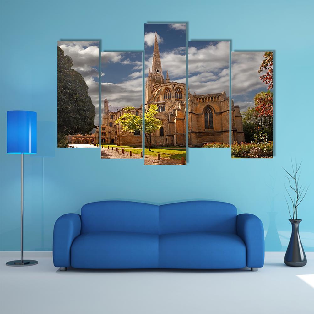 Norwich Cathedral Canvas Wall Art-5 Pop-Gallery Wrap-47" x 32"-Tiaracle