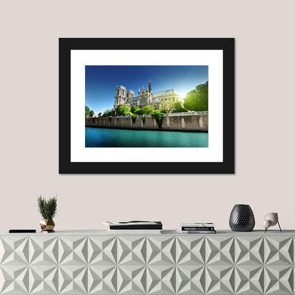 Notre Dame Paris France Canvas Wall Art-1 Piece-Framed Print-20" x 16"-Tiaracle