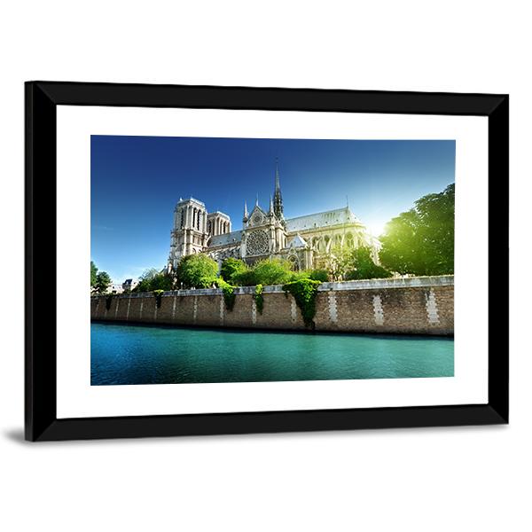 Notre Dame Paris France Canvas Wall Art-3 Horizontal-Gallery Wrap-25" x 16"-Tiaracle