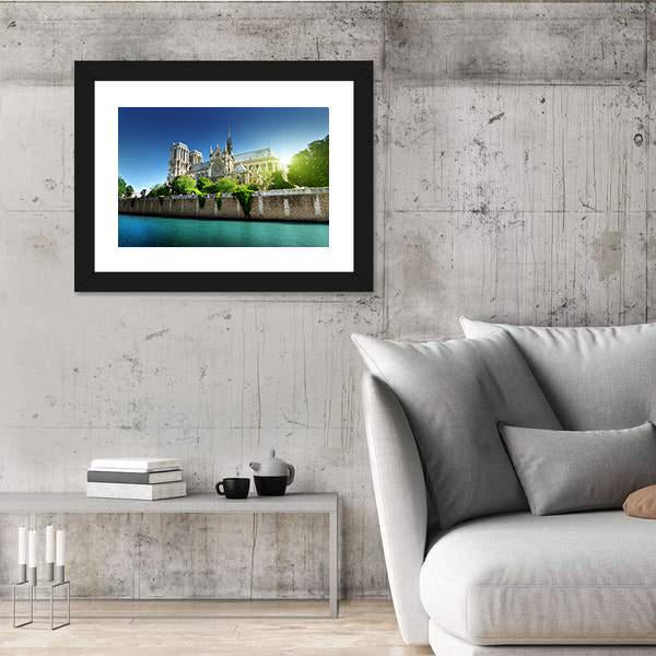 Notre Dame Paris France Canvas Wall Art-3 Horizontal-Gallery Wrap-25" x 16"-Tiaracle
