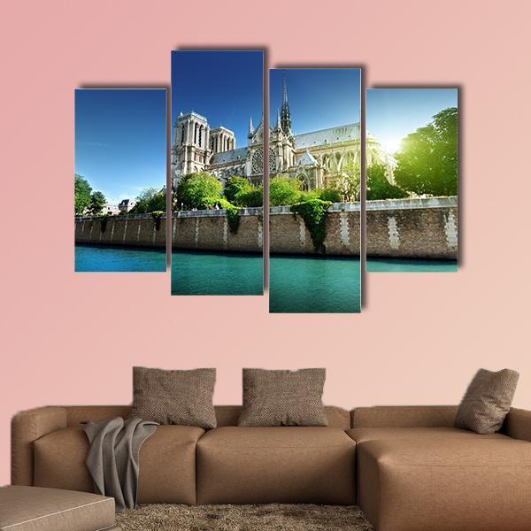 Notre Dame Paris France Canvas Wall Art-4 Pop-Gallery Wrap-50" x 32"-Tiaracle