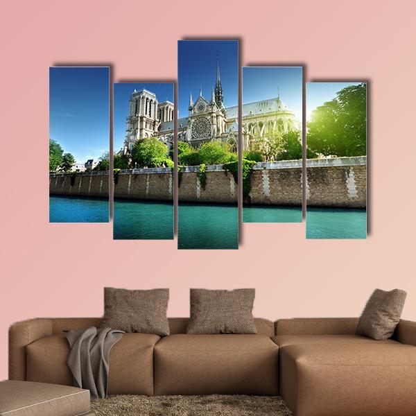 Notre Dame Paris France Canvas Wall Art-5 Pop-Gallery Wrap-47" x 32"-Tiaracle
