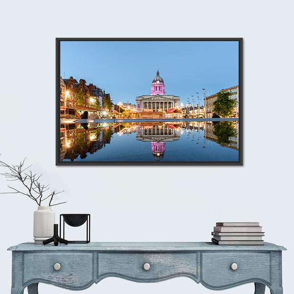Nottingham Council House Canvas Wall Art-1 Piece-Floating Frame-24" x 16"-Tiaracle