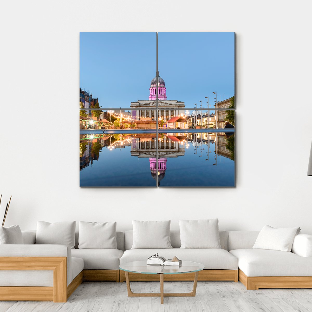 Nottingham Council House Canvas Wall Art-4 Square-Gallery Wrap-17" x 17"-Tiaracle