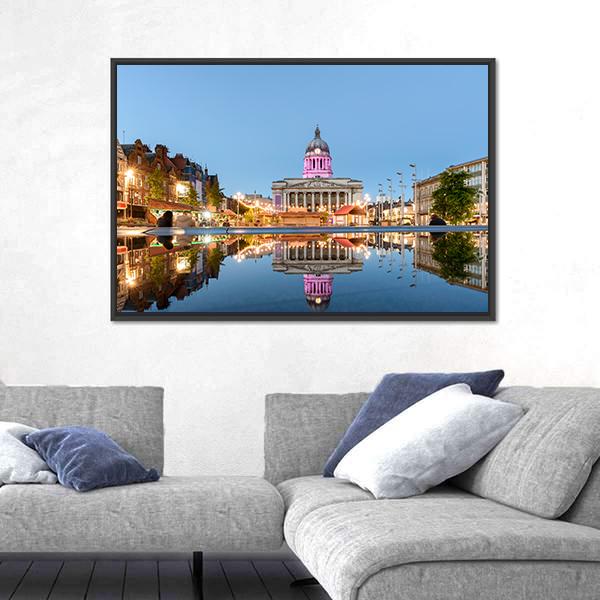 Nottingham Council House Canvas Wall Art-3 Horizontal-Gallery Wrap-25" x 16"-Tiaracle