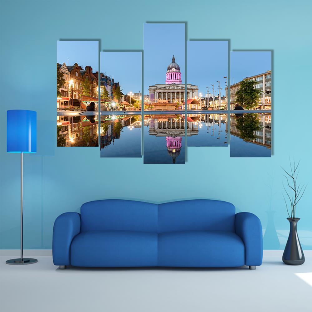 Nottingham Council House Canvas Wall Art-5 Pop-Gallery Wrap-47" x 32"-Tiaracle