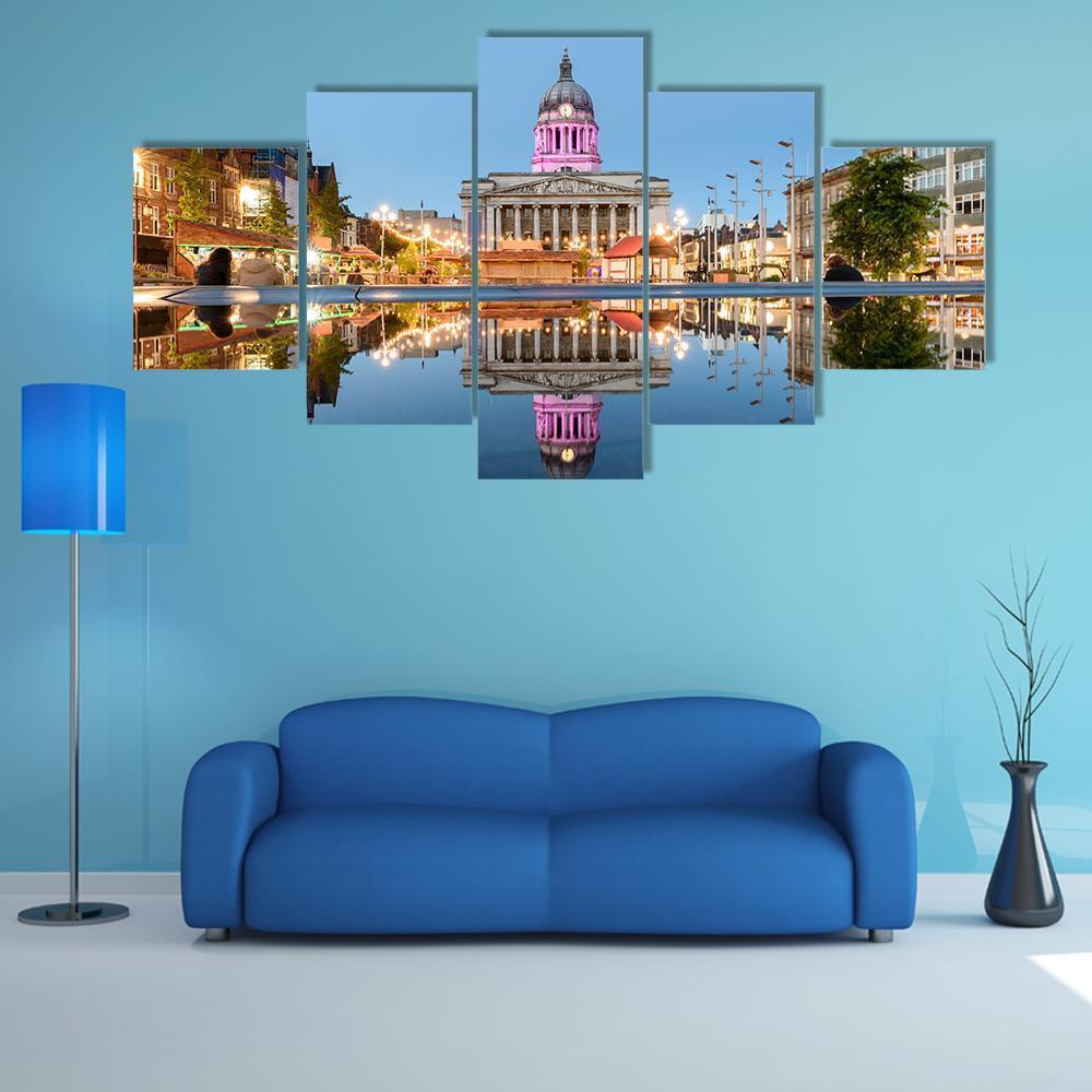 Nottingham Council House Canvas Wall Art-5 Star-Gallery Wrap-62" x 32"-Tiaracle