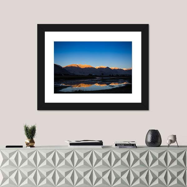 Nubra River In Nubra Valley Canvas Wall Art-1 Piece-Framed Print-20" x 16"-Tiaracle