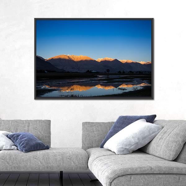 Nubra River In Nubra Valley Canvas Wall Art-3 Horizontal-Gallery Wrap-25" x 16"-Tiaracle