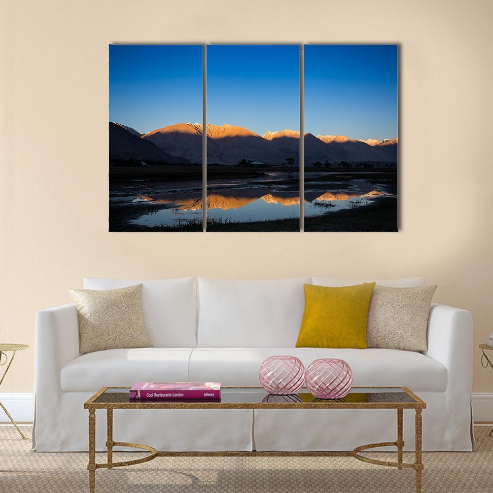 Nubra River In Nubra Valley Canvas Wall Art-3 Horizontal-Gallery Wrap-37" x 24"-Tiaracle