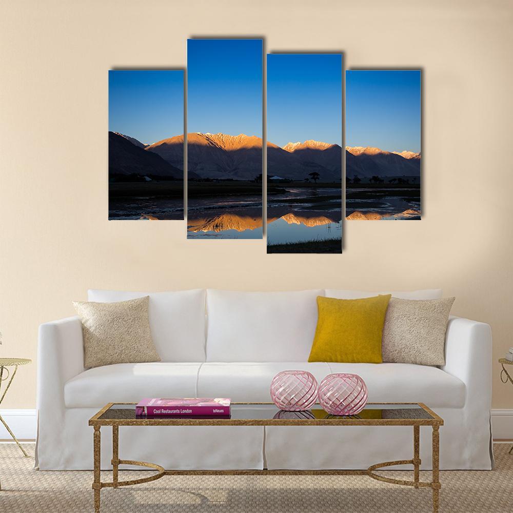 Nubra River In Nubra Valley Canvas Wall Art-4 Pop-Gallery Wrap-50" x 32"-Tiaracle