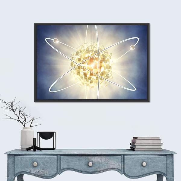 Nuclear Fission Concept Canvas Wall Art-3 Horizontal-Gallery Wrap-25" x 16"-Tiaracle