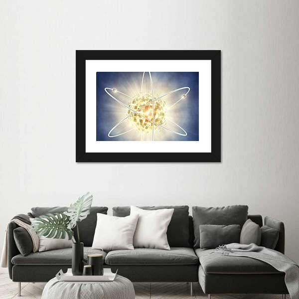 Nuclear Fission Concept Canvas Wall Art-1 Piece-Framed Print-20" x 16"-Tiaracle