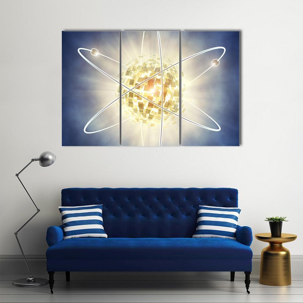 Nuclear Fission Concept Canvas Wall Art-3 Horizontal-Gallery Wrap-37" x 24"-Tiaracle