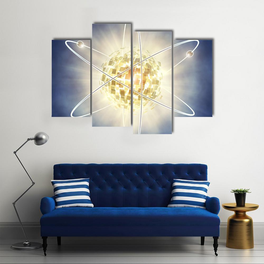 Nuclear Fission Concept Canvas Wall Art-4 Pop-Gallery Wrap-50" x 32"-Tiaracle