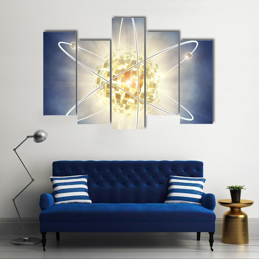 Nuclear Fission Concept Canvas Wall Art-5 Pop-Gallery Wrap-47" x 32"-Tiaracle