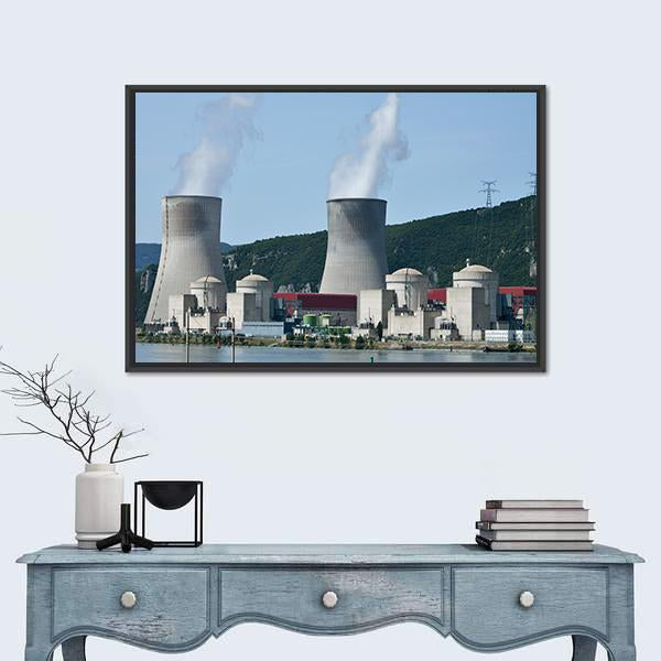 Nuclear Power Plant Canvas Wall Art-1 Piece-Floating Frame-24" x 16"-Tiaracle