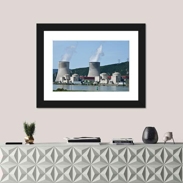 Nuclear Power Plant Canvas Wall Art-1 Piece-Framed Print-20" x 16"-Tiaracle
