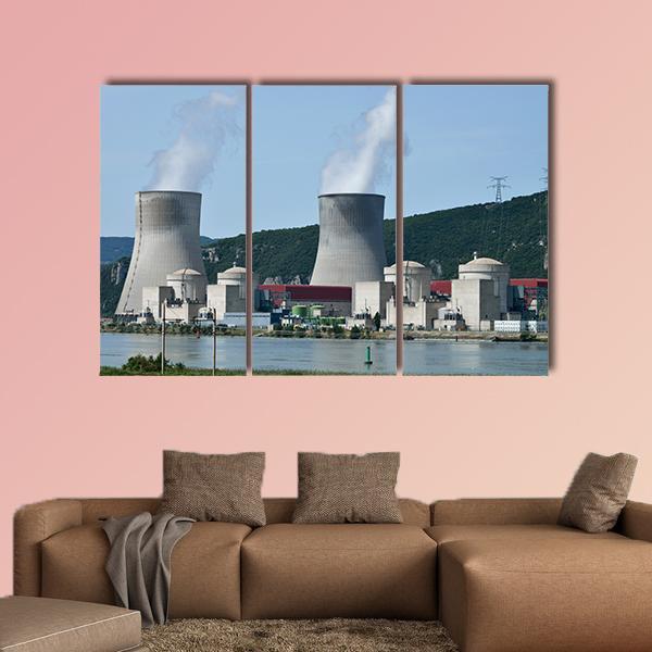 Nuclear Power Plant Canvas Wall Art-3 Horizontal-Gallery Wrap-37" x 24"-Tiaracle