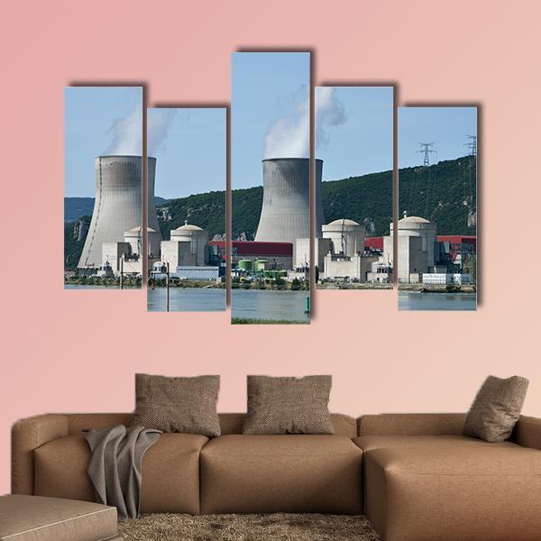 Nuclear Power Plant Canvas Wall Art-5 Pop-Gallery Wrap-47" x 32"-Tiaracle