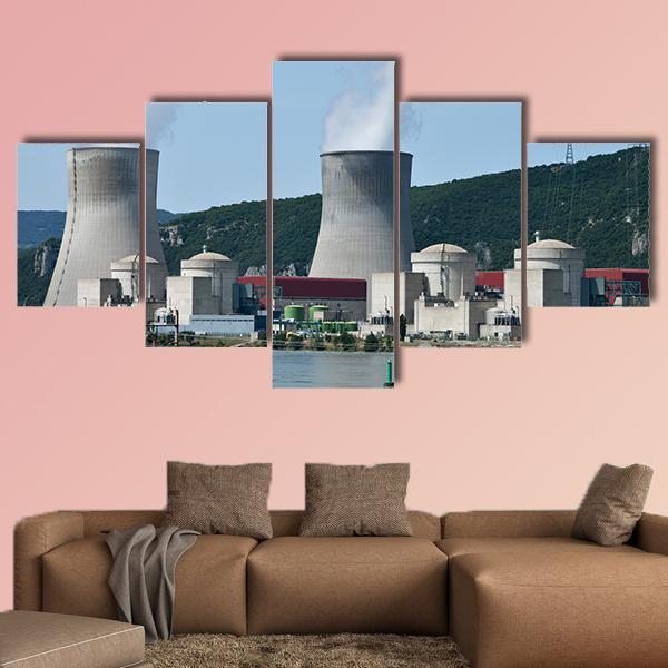 Nuclear Power Plant Canvas Wall Art-5 Star-Gallery Wrap-62" x 32"-Tiaracle