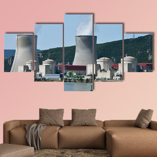 Nuclear Power Plant Canvas Wall Art-4 Pop-Gallery Wrap-50" x 32"-Tiaracle