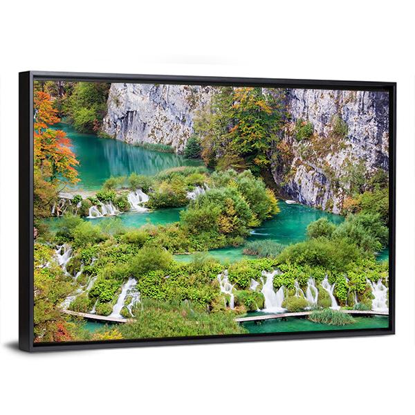 Numerous Waterfalls Canvas Wall Art-3 Horizontal-Gallery Wrap-25" x 16"-Tiaracle
