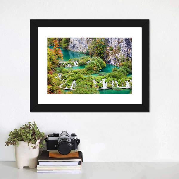 Numerous Waterfalls Canvas Wall Art-1 Piece-Framed Print-20" x 16"-Tiaracle