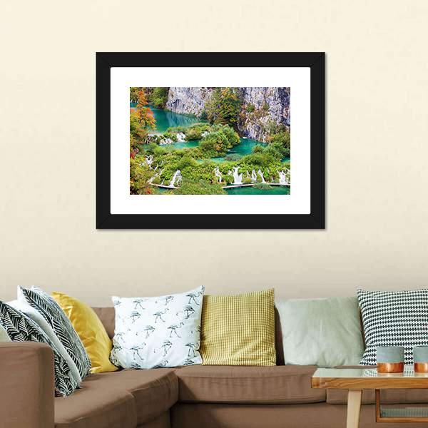 Numerous Waterfalls Canvas Wall Art-3 Horizontal-Gallery Wrap-25" x 16"-Tiaracle