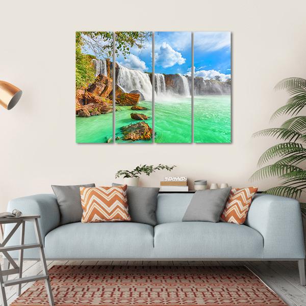 Nur Waterfall Vietnam Canvas Wall Art-4 Horizontal-Gallery Wrap-34" x 24"-Tiaracle