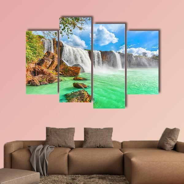 Nur Waterfall Vietnam Canvas Wall Art-4 Pop-Gallery Wrap-50" x 32"-Tiaracle