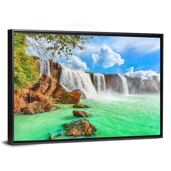 Nur Waterfall Vietnam Canvas Wall Art-3 Horizontal-Gallery Wrap-25" x 16"-Tiaracle