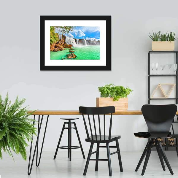 Nur Waterfall Vietnam Canvas Wall Art-3 Horizontal-Gallery Wrap-25" x 16"-Tiaracle