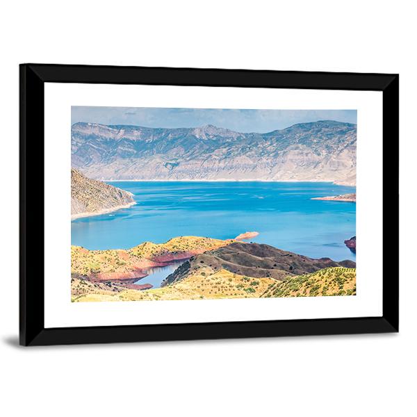 Nurek Reservoir Tajikistan Canvas Wall Art-3 Horizontal-Gallery Wrap-25" x 16"-Tiaracle