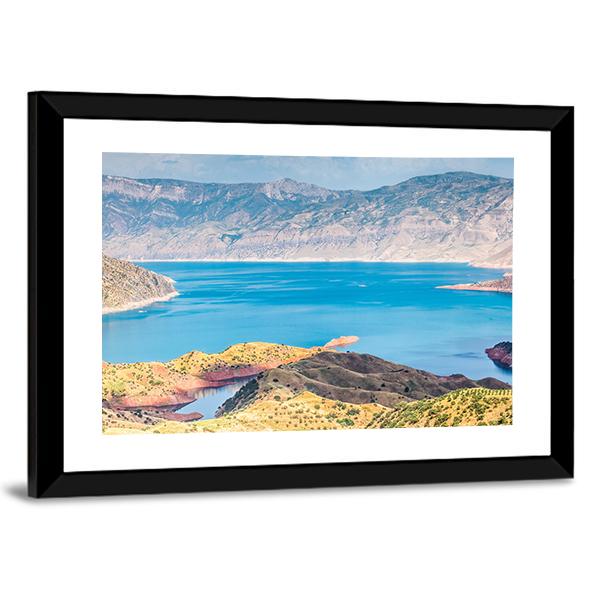 Nurek Reservoir Tajikistan Panoramic Canvas Wall Art-1 Piece-36" x 12"-Tiaracle