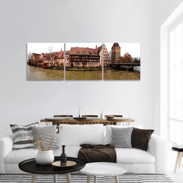 Nuremberg Historic Center Germany Panoramic Canvas Wall Art-3 Piece-25" x 08"-Tiaracle
