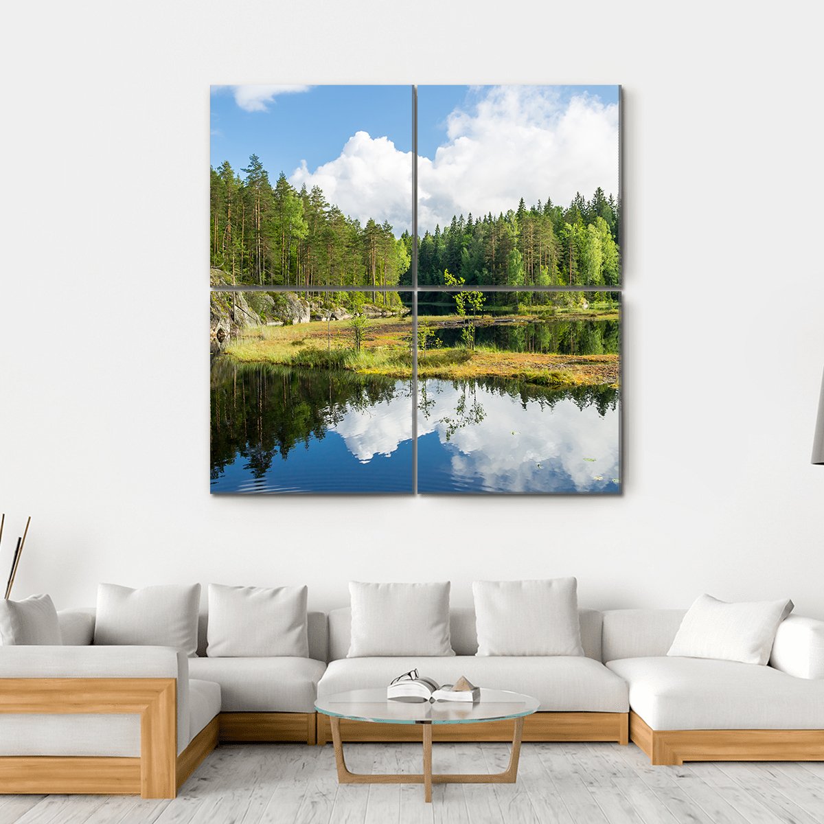 Nuuksio National Park Finland Canvas Wall Art-4 Square-Gallery Wrap-17" x 17"-Tiaracle