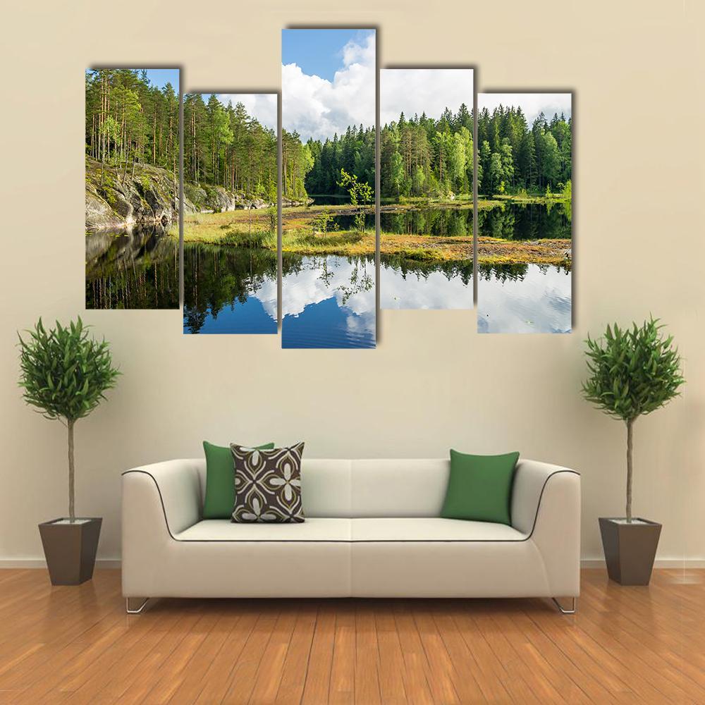 Nuuksio National Park Finland Canvas Wall Art-5 Pop-Gallery Wrap-47" x 32"-Tiaracle