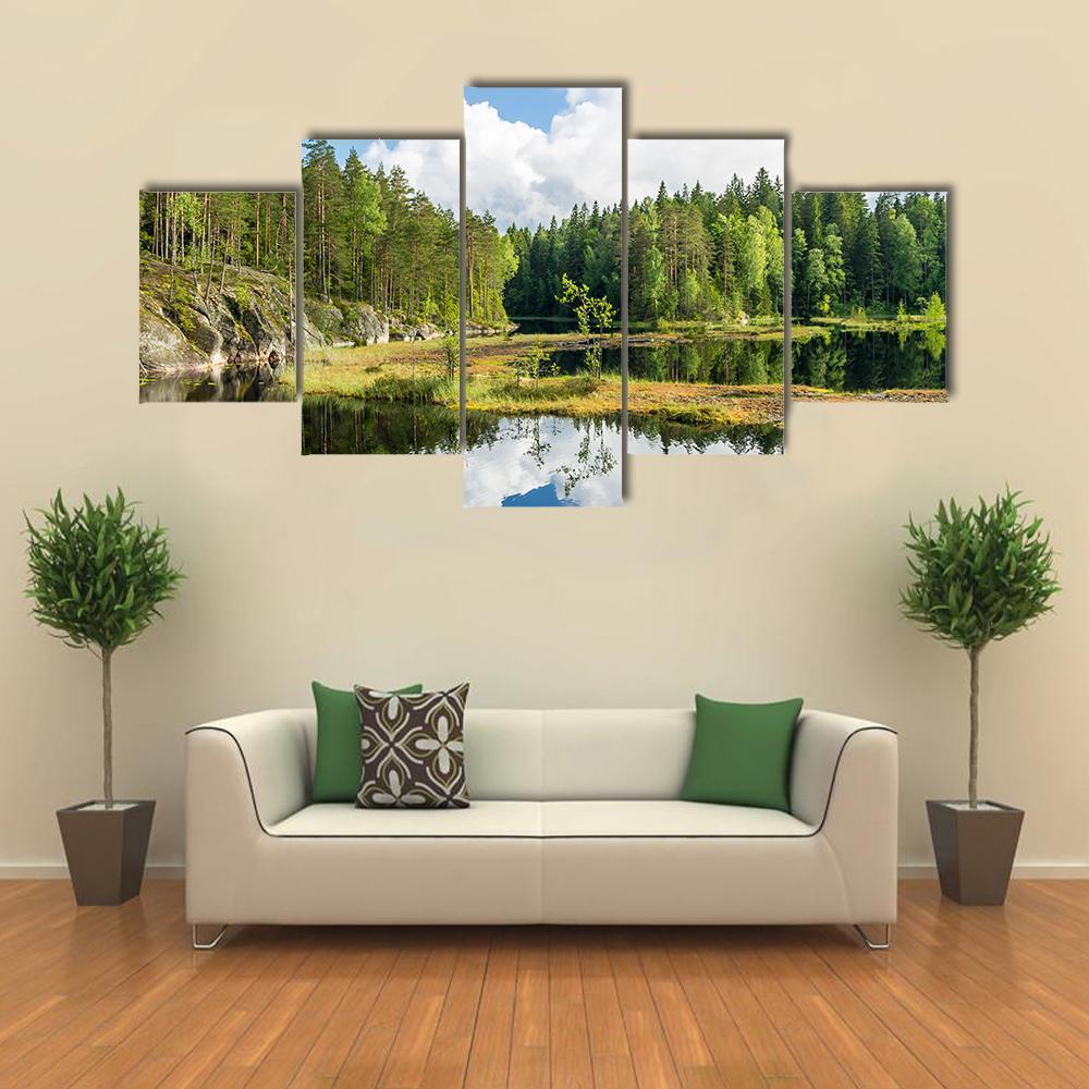 Nuuksio National Park Finland Canvas Wall Art-5 Pop-Gallery Wrap-47" x 32"-Tiaracle