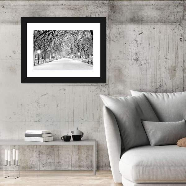NY Central Park In Winter Canvas Wall Art-3 Horizontal-Gallery Wrap-25" x 16"-Tiaracle