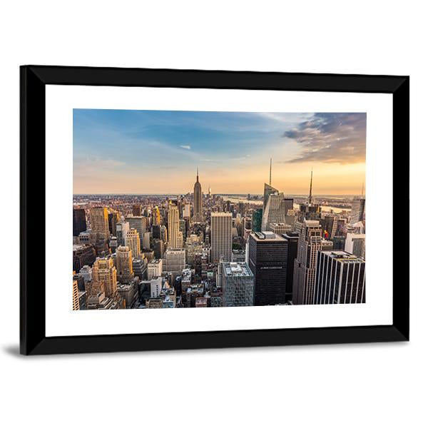 NY Midtown Skyline Canvas Wall Art-3 Horizontal-Gallery Wrap-25" x 16"-Tiaracle