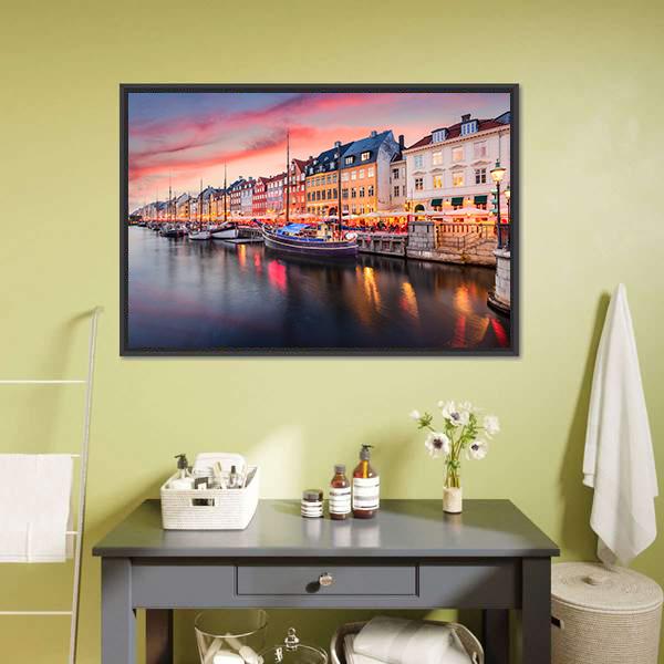 Nyhavn Canal Denmark Canvas Wall Art-3 Horizontal-Gallery Wrap-25" x 16"-Tiaracle