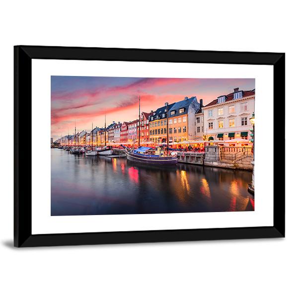 Nyhavn Canal Denmark Canvas Wall Art-3 Horizontal-Gallery Wrap-25" x 16"-Tiaracle
